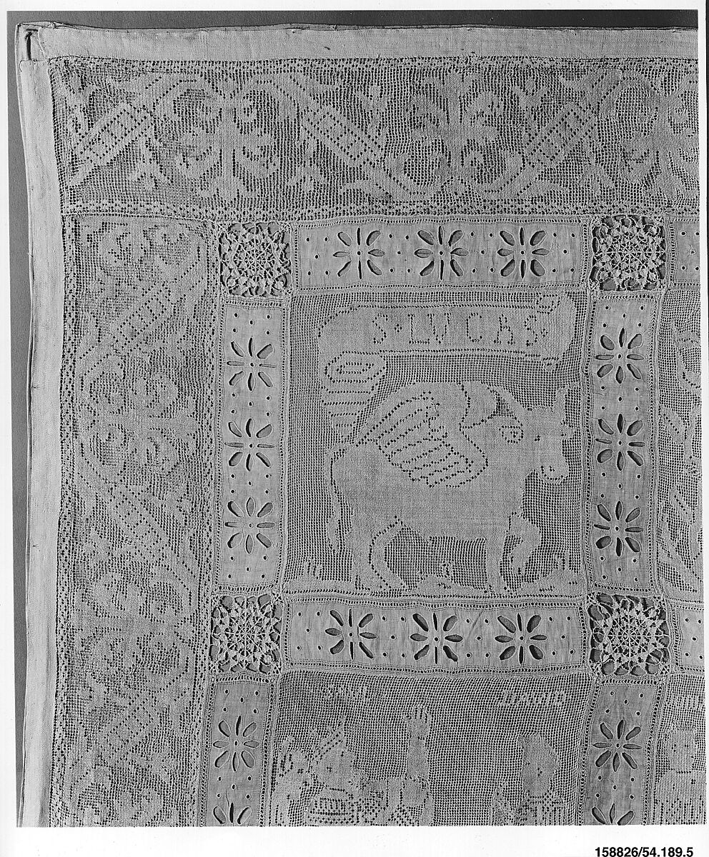 Altar frontal, Embroidered net, possibly Flemish