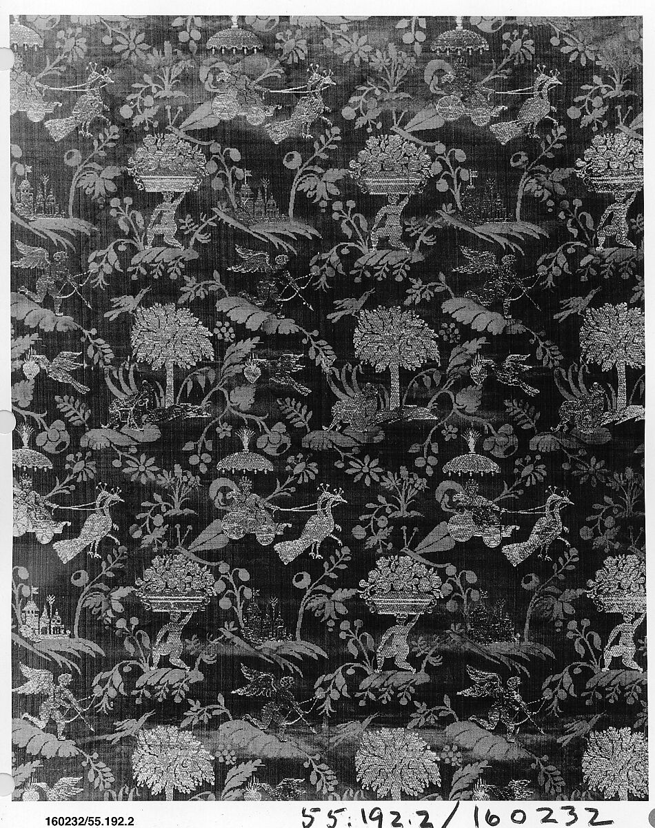 Panel, Silk and metal thread, Italian