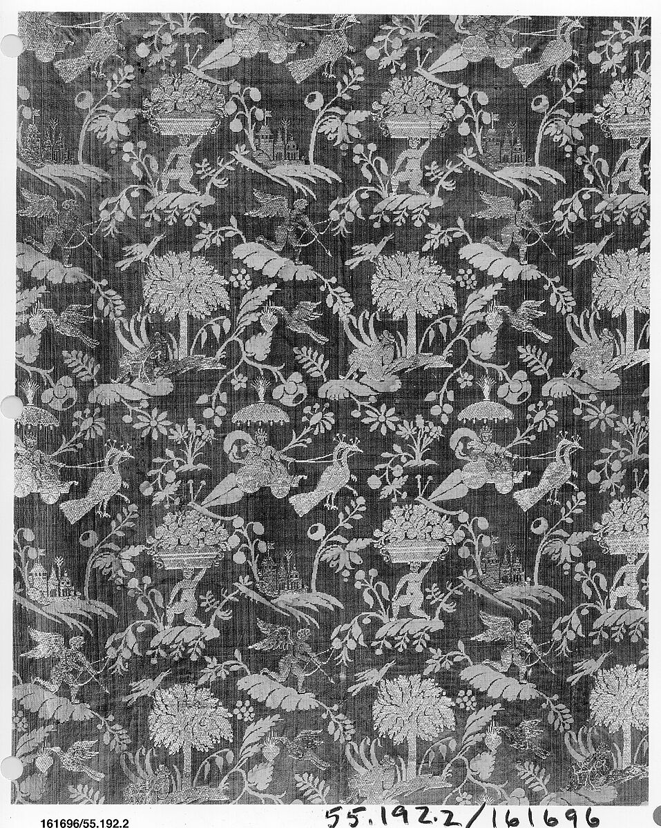 Panel, Silk and metal thread, Italian