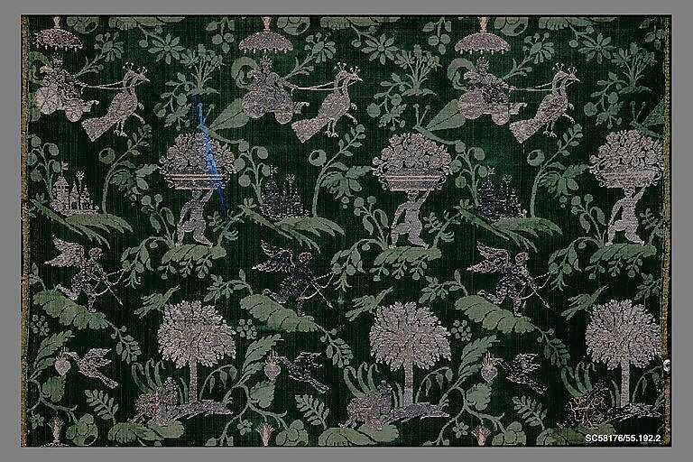 Panel, Silk and metal thread, Italian 
