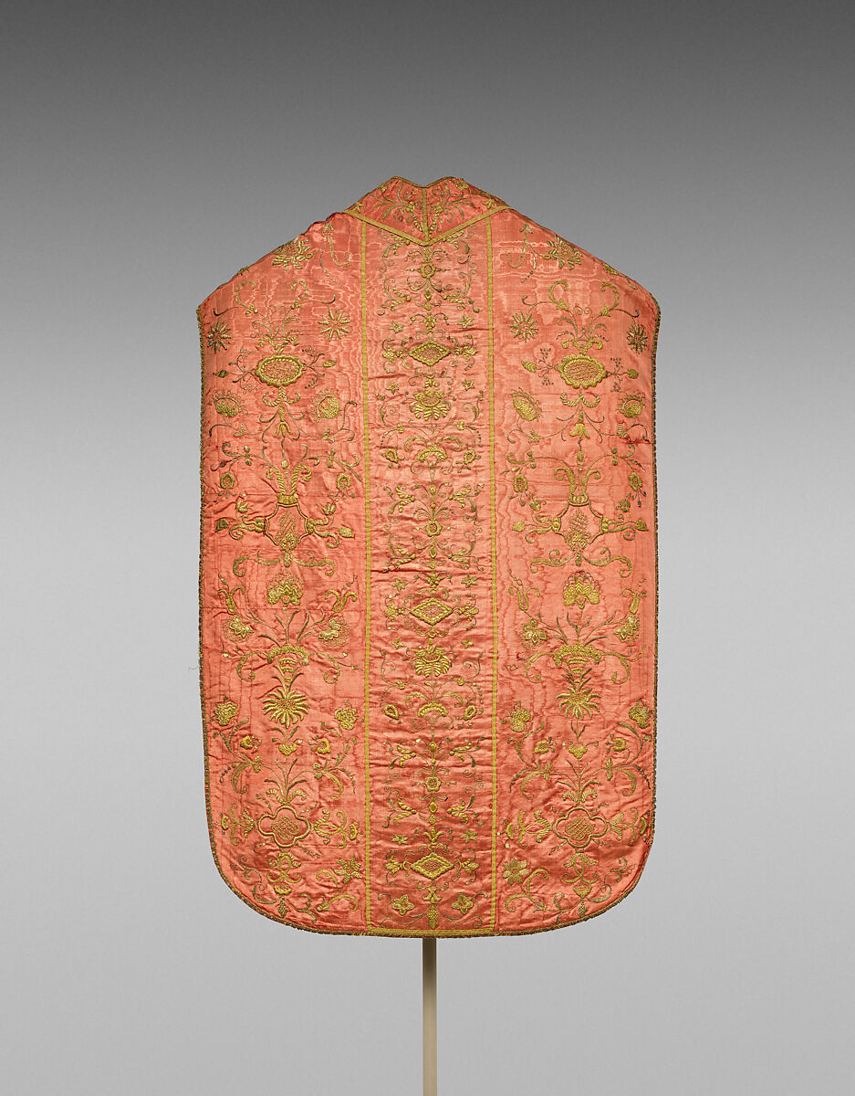 Chasuble (part of a set), Metal thread on silk, Italian