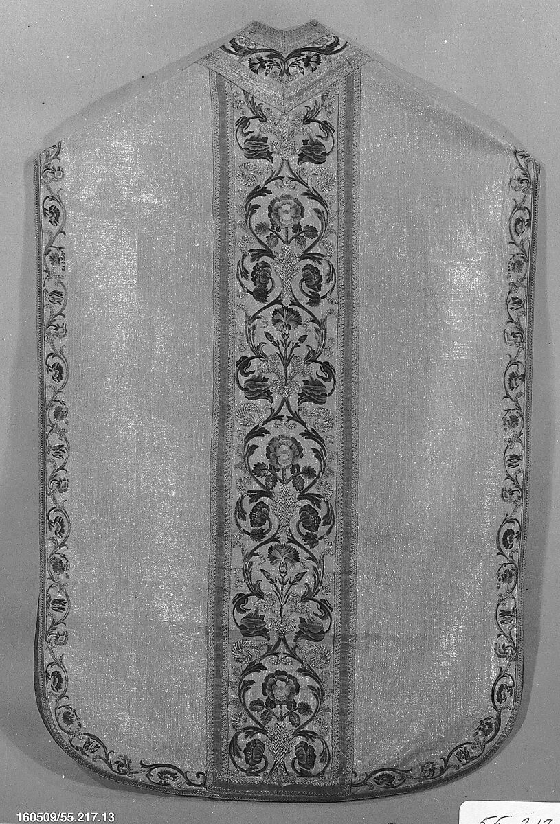 Chasuble, Silk and metal thread, Italian 