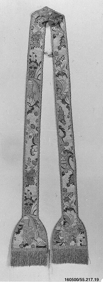 Stole, Silk and metal thread, Italian, Venice 