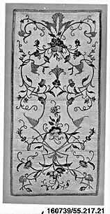 Panel, Silk and metal thread on linen, Italian 