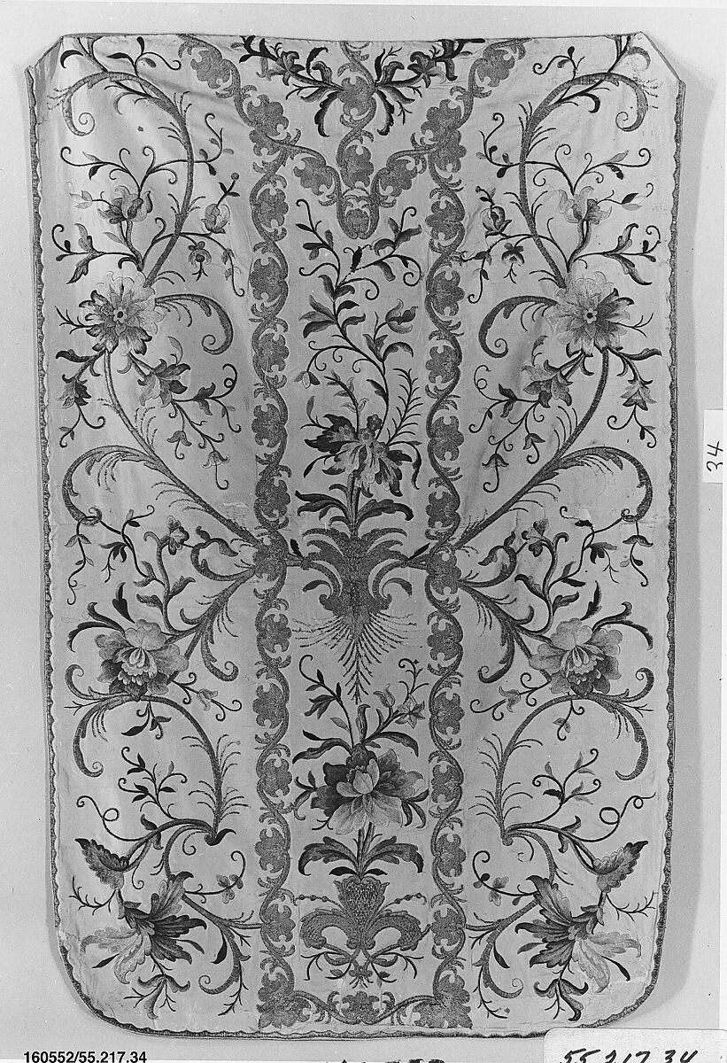 Chasuble, Silk and metal thread on silk, Italian 