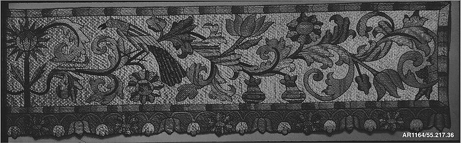 Valance, Silk and metal thread on silk, Italian or Spanish