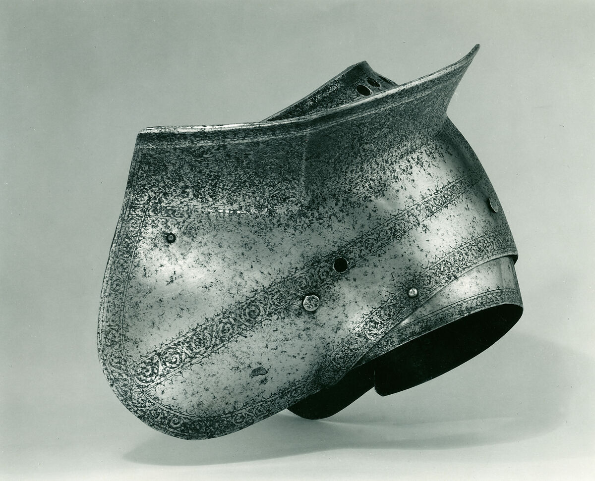 Left Shoulder Defense (Pauldron), Niccolò Silva (Italian, Milan, recorded 1511–49), Steel, gold, Italian, probably Milan 