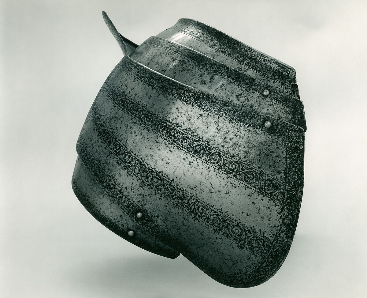 Left Shoulder Defense (Pauldron), Niccolò Silva (Italian, Milan, recorded 1511–49), Steel, gold, Italian, probably Milan