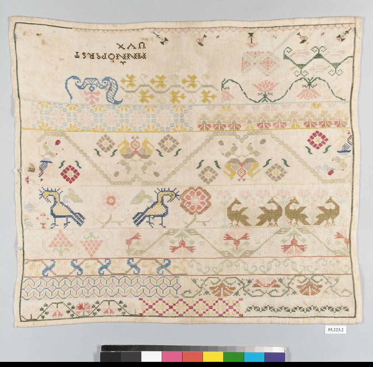 Sampler, Cotton, silk, Mexican