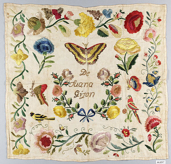 Sampler, Linen, silk, Mexican 