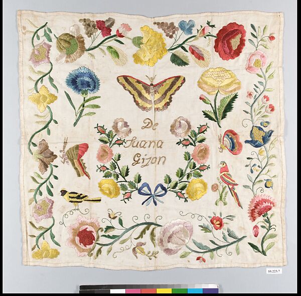 Sampler, Linen, silk, Mexican