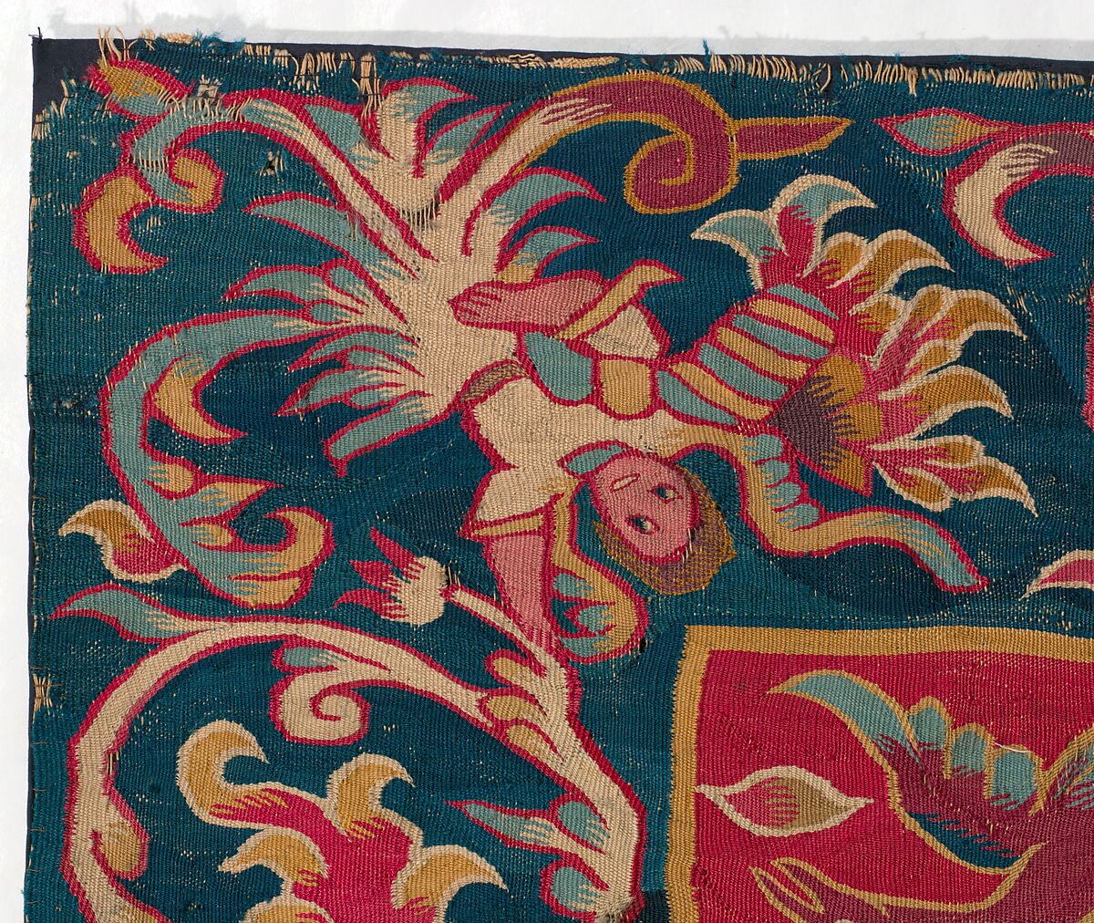 Tapestry with figurative scenes, Tapestry weave, cotton warp and camelid weft; ca. 27 ribs to one inch, Peruvian
