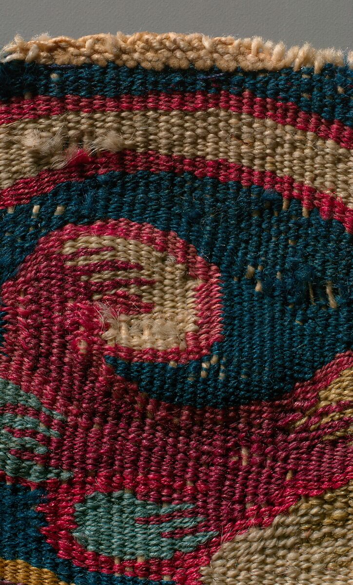 Tapestry with figurative scenes, Tapestry weave, cotton warp and camelid weft; ca. 27 ribs to one inch, Peruvian