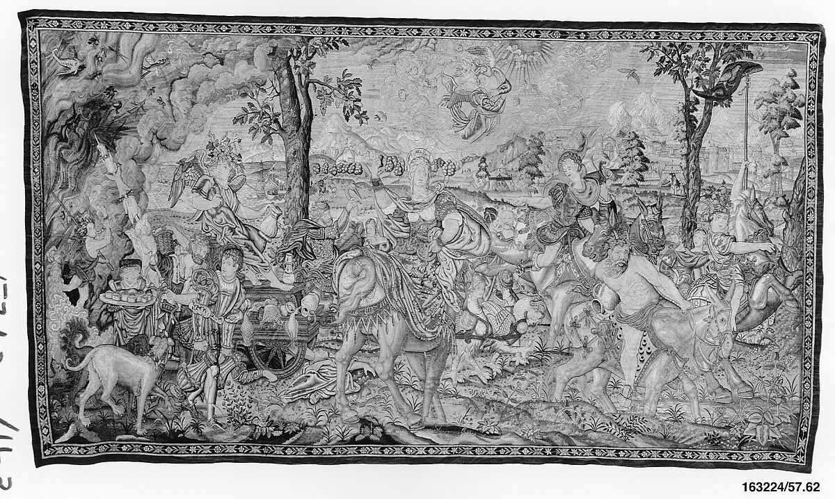 Gluttony from a set of The Seven Deadly Sins, Pieter Coecke van Aelst (Netherlandish, Aelst 1502–1550 Brussels), Wool, silk, silver-gilt thread
19-23 warps per inch, 8-10 per cm., Netherlandish, probably Brussels