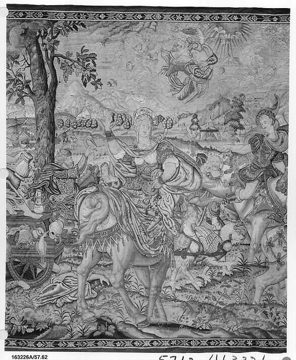 Gluttony from a set of The Seven Deadly Sins, Pieter Coecke van Aelst (Netherlandish, Aelst 1502–1550 Brussels), Wool, silk, silver-gilt thread
19-23 warps per inch, 8-10 per cm., Netherlandish, probably Brussels