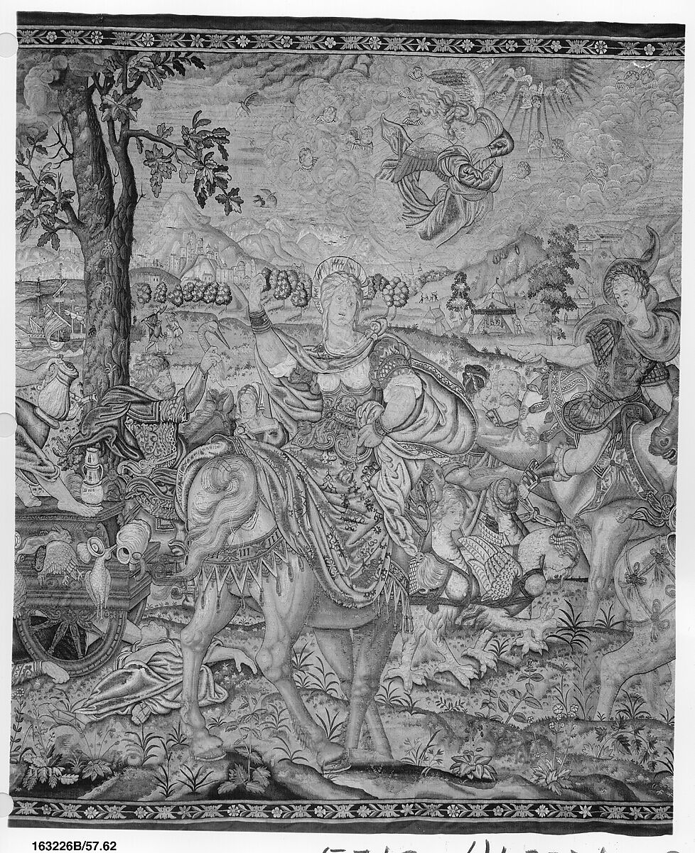 Gluttony from a set of The Seven Deadly Sins, Pieter Coecke van Aelst (Netherlandish, Aelst 1502–1550 Brussels), Wool, silk, silver-gilt thread
19-23 warps per inch, 8-10 per cm., Netherlandish, probably Brussels