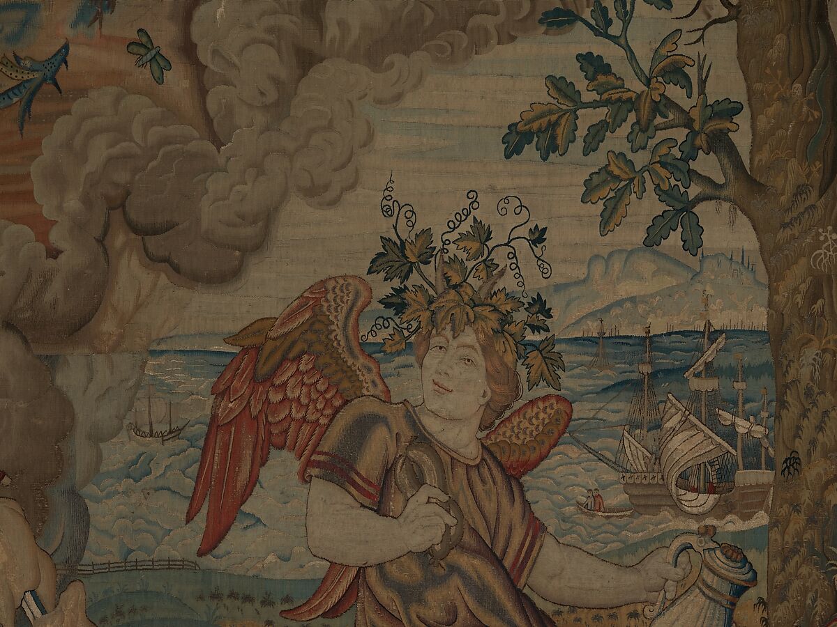 Gluttony from a set of The Seven Deadly Sins, Pieter Coecke van Aelst (Netherlandish, Aelst 1502–1550 Brussels), Wool, silk, silver-gilt thread
19-23 warps per inch, 8-10 per cm., Netherlandish, probably Brussels