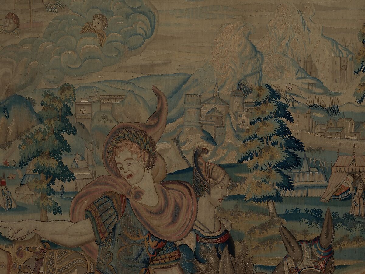 Gluttony from a set of The Seven Deadly Sins, Pieter Coecke van Aelst (Netherlandish, Aelst 1502–1550 Brussels), Wool, silk, silver-gilt thread
19-23 warps per inch, 8-10 per cm., Netherlandish, probably Brussels