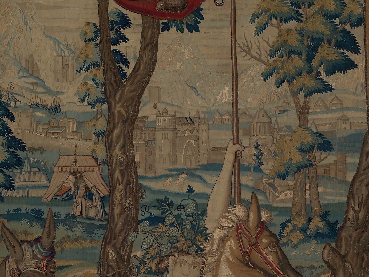 Gluttony from a set of The Seven Deadly Sins, Pieter Coecke van Aelst (Netherlandish, Aelst 1502–1550 Brussels), Wool, silk, silver-gilt thread
19-23 warps per inch, 8-10 per cm., Netherlandish, probably Brussels