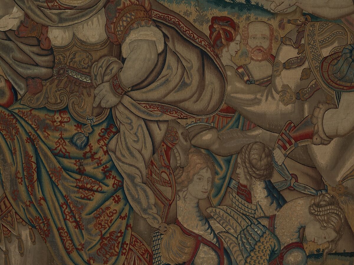 Gluttony from a set of The Seven Deadly Sins, Pieter Coecke van Aelst (Netherlandish, Aelst 1502–1550 Brussels), Wool, silk, silver-gilt thread
19-23 warps per inch, 8-10 per cm., Netherlandish, probably Brussels