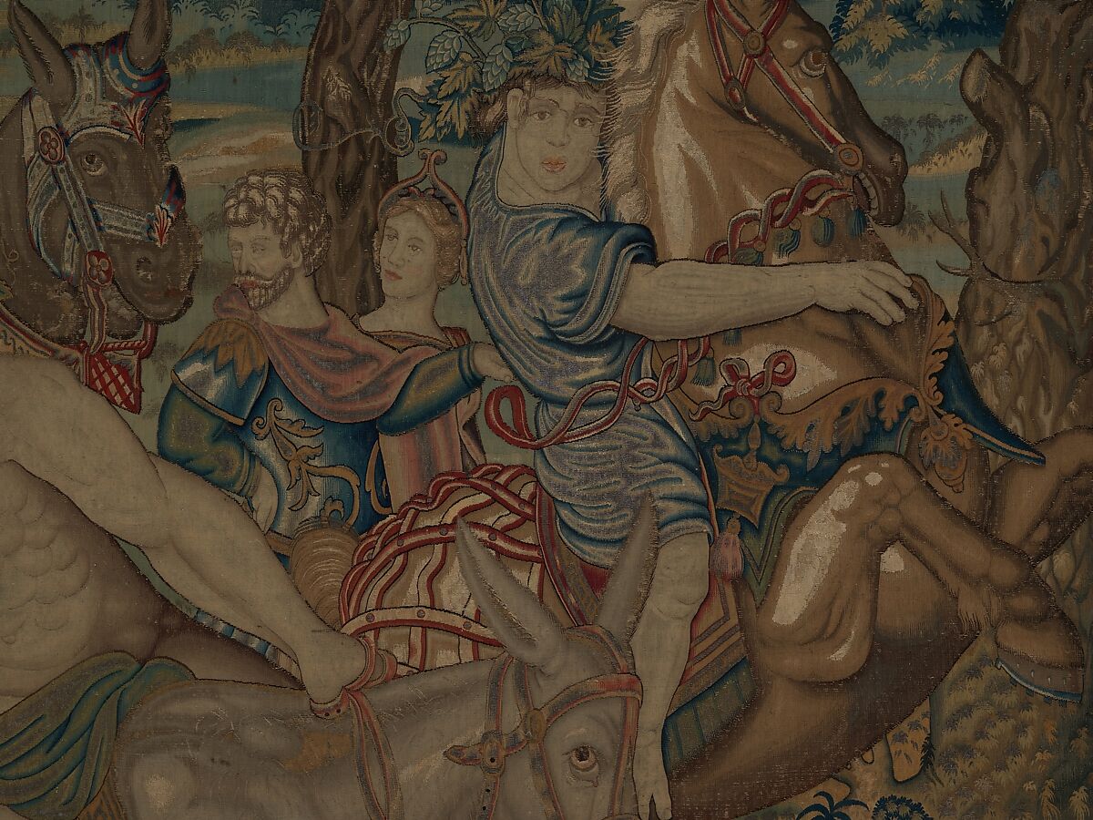 Gluttony from a set of The Seven Deadly Sins, Pieter Coecke van Aelst (Netherlandish, Aelst 1502–1550 Brussels), Wool, silk, silver-gilt thread
19-23 warps per inch, 8-10 per cm., Netherlandish, probably Brussels