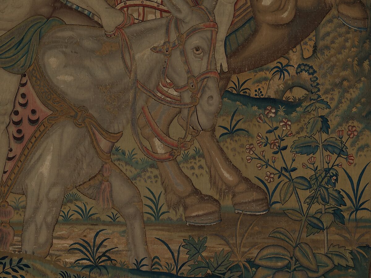 Gluttony from a set of The Seven Deadly Sins, Pieter Coecke van Aelst (Netherlandish, Aelst 1502–1550 Brussels), Wool, silk, silver-gilt thread
19-23 warps per inch, 8-10 per cm., Netherlandish, probably Brussels