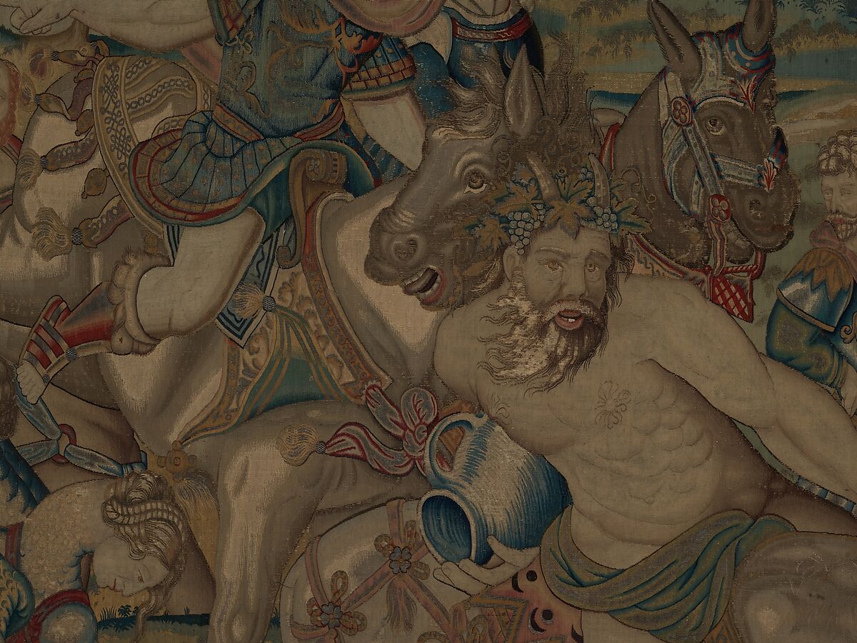 Gluttony from a set of The Seven Deadly Sins, Pieter Coecke van Aelst (Netherlandish, Aelst 1502–1550 Brussels), Wool, silk, silver-gilt thread
19-23 warps per inch, 8-10 per cm., Netherlandish, probably Brussels