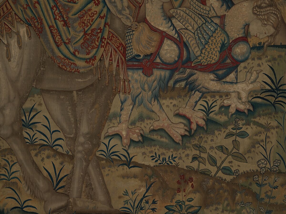 Gluttony from a set of The Seven Deadly Sins, Pieter Coecke van Aelst (Netherlandish, Aelst 1502–1550 Brussels), Wool, silk, silver-gilt thread
19-23 warps per inch, 8-10 per cm., Netherlandish, probably Brussels