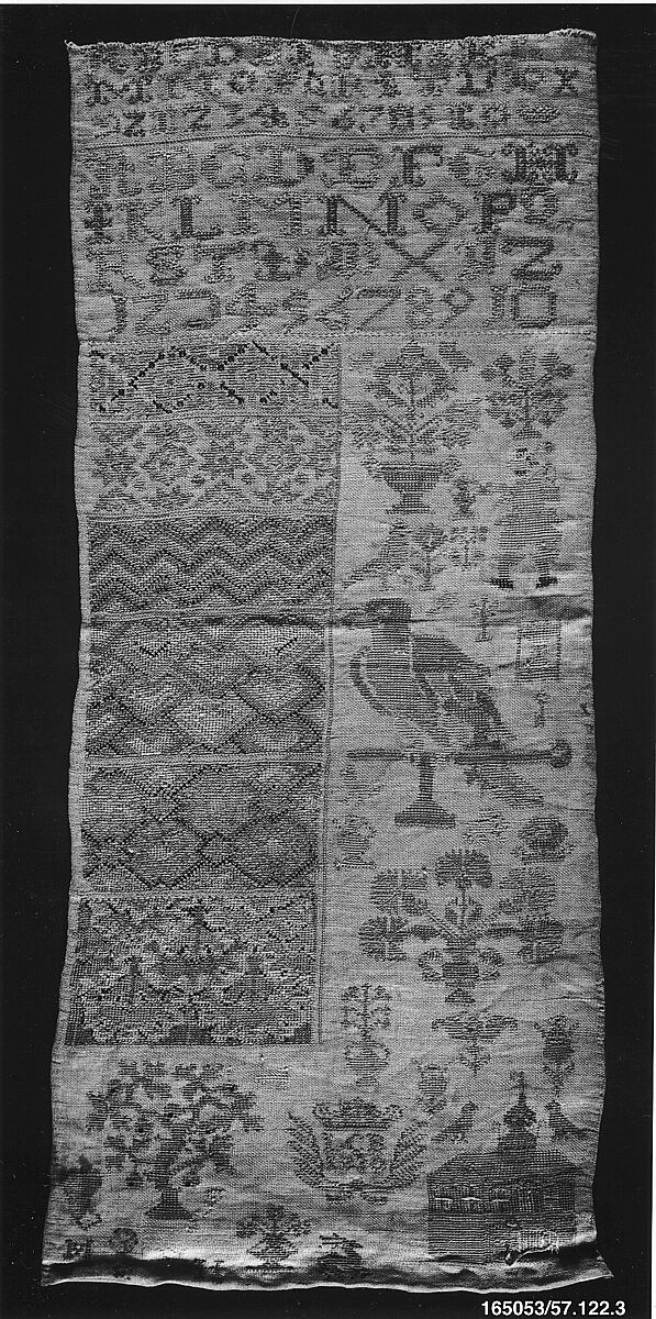 Sampler, Silk on linen, German 