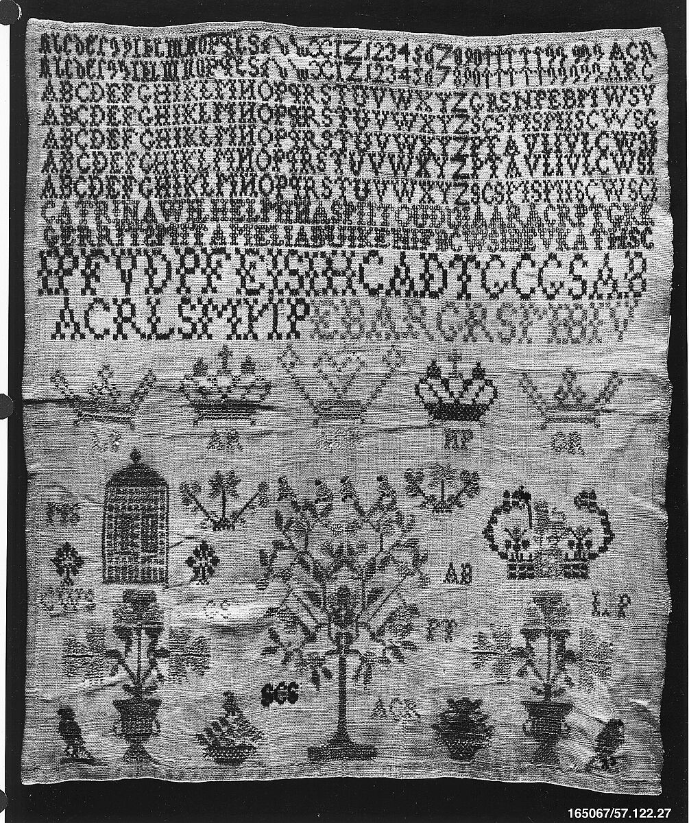 Sampler, Catharina (Catrina) Wilhelmina Smit (Dutch, born 17th May 1818), Silk on linen, Dutch 