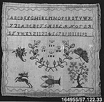 Sampler, Silk on wool canvas, German 