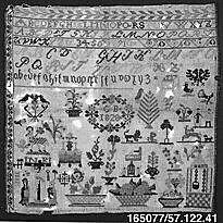 Sampler, Silk on wool, German 