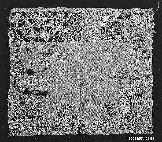 Sampler, Linen and silk on linen, Greek