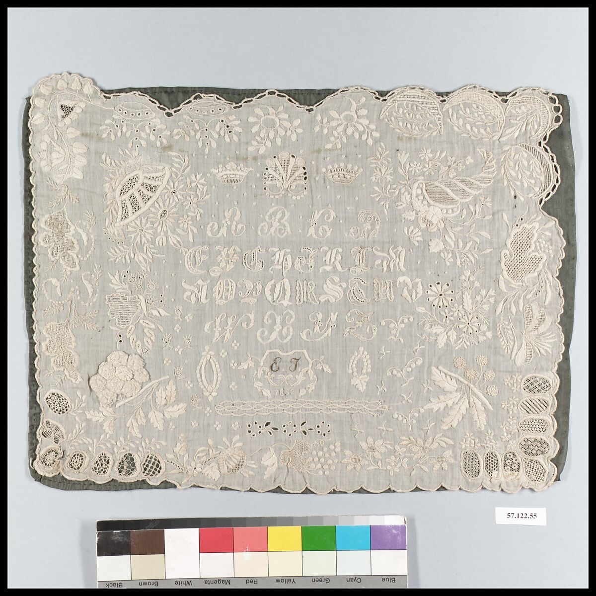 Sampler, Cotton on cotton, German