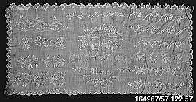 Sampler, Cotton on cotton, German 