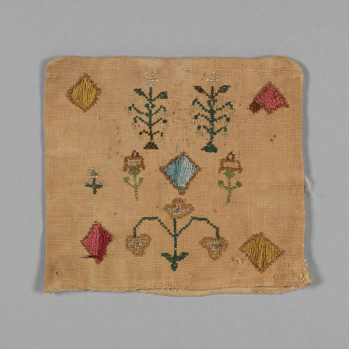 Embroidered pocket, Silk on linen, British