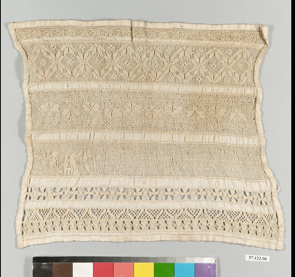 Sampler, Drawnwork, linen, Italian