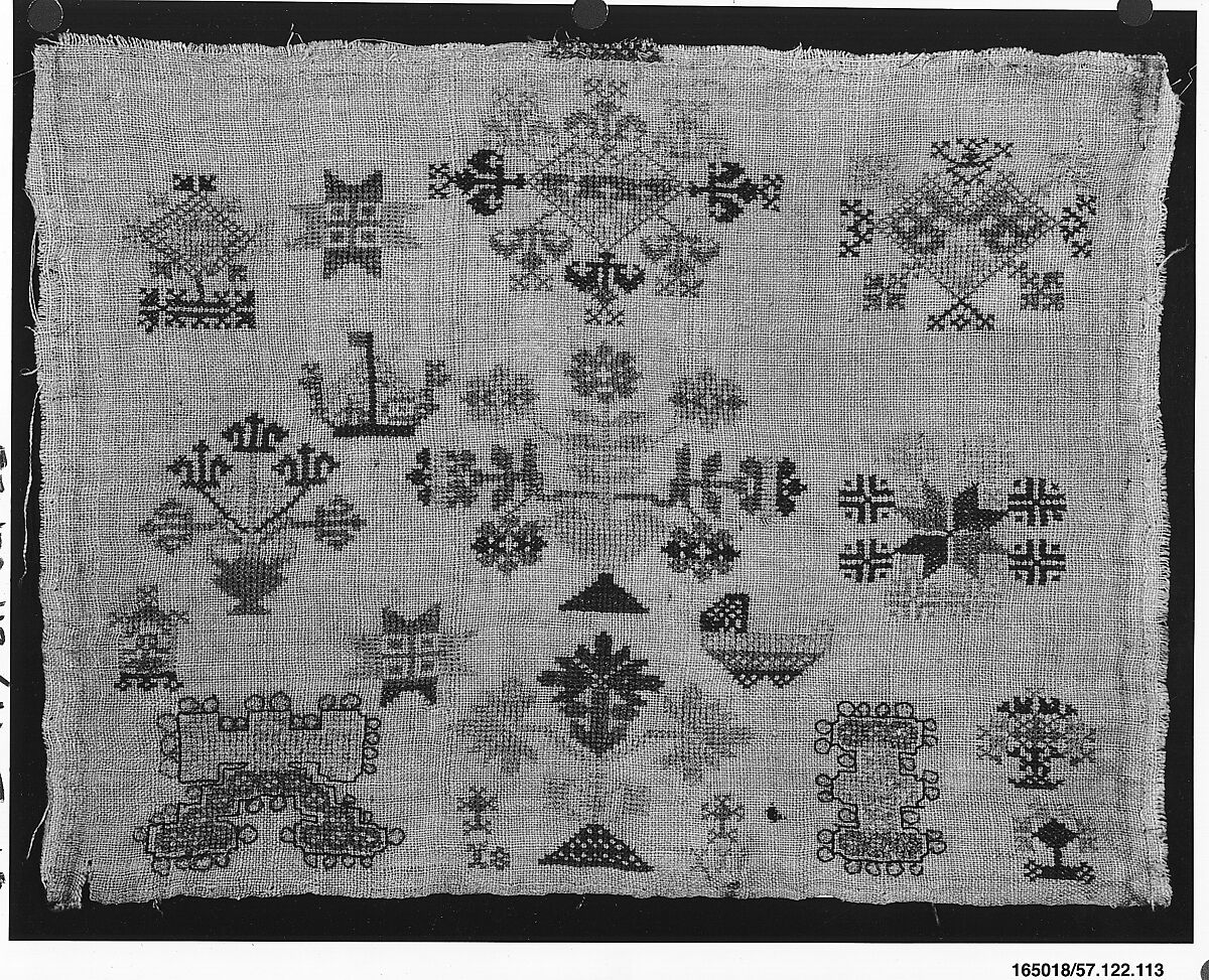 Sampler, Silk on linen, Dutch 
