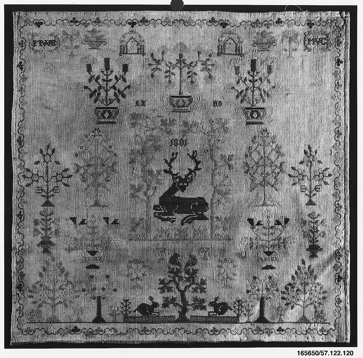 Sampler, Silk on cotton, Dutch 