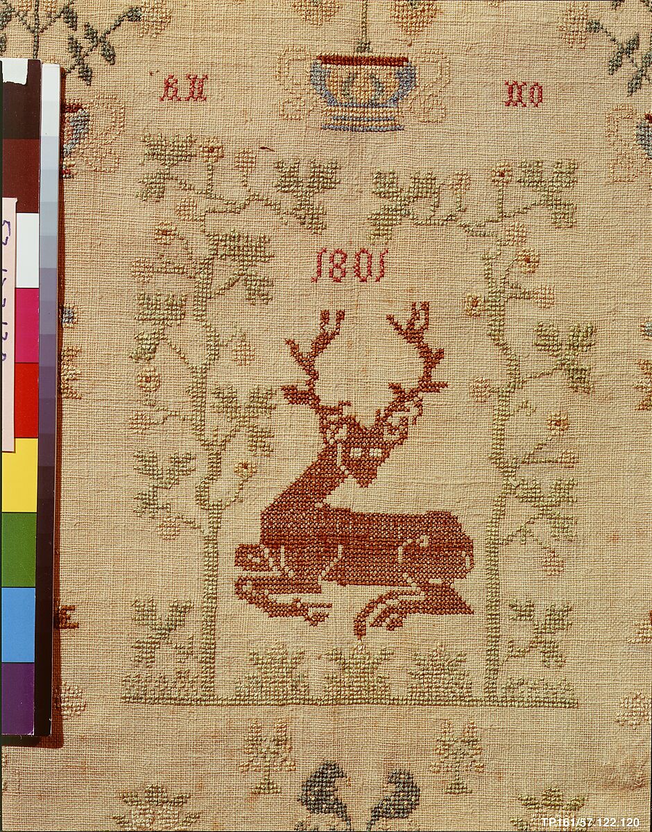 Sampler, Silk on cotton, Dutch