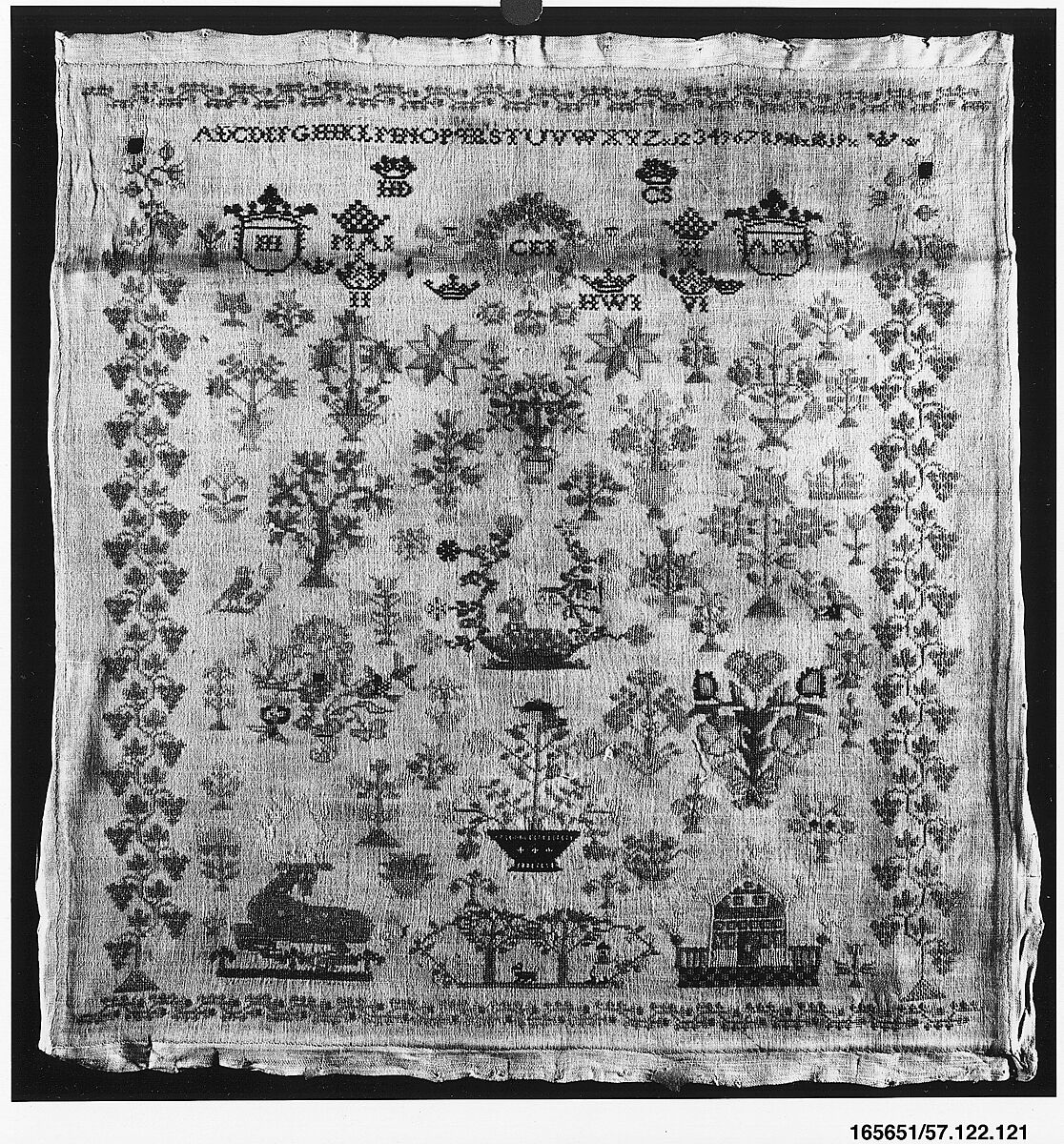 Sampler, Silk on cotton, Dutch 