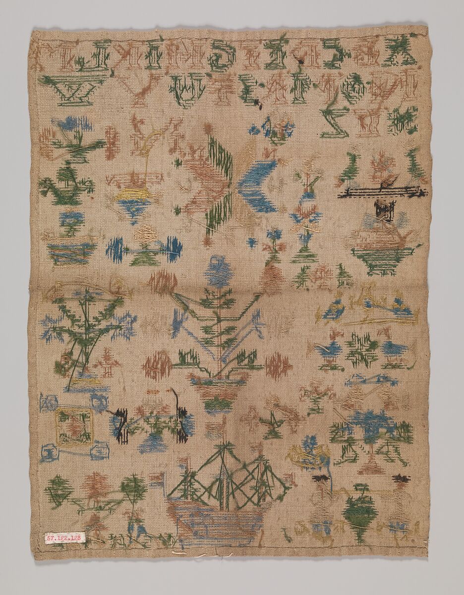 Sampler, Silk on linen, Dutch