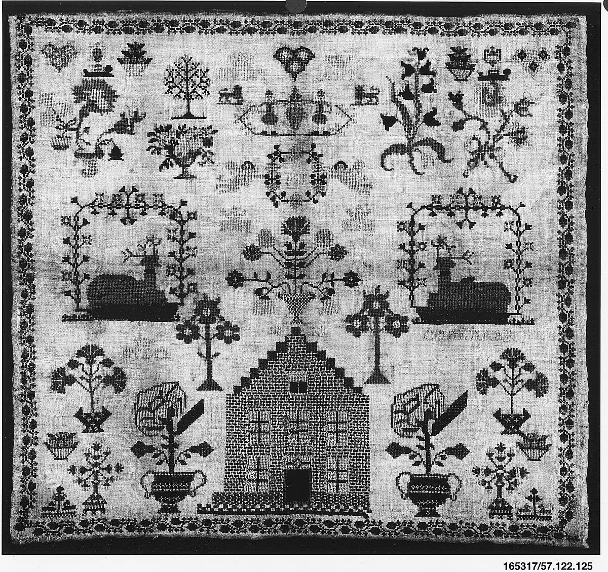Sampler, Silk on linen, Dutch 