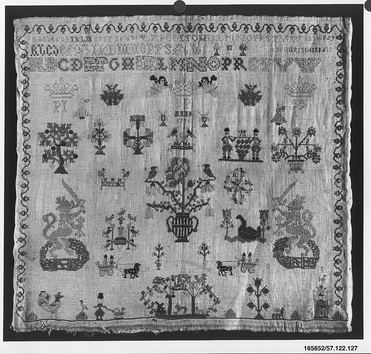 Sampler, Silk on linen, Dutch 