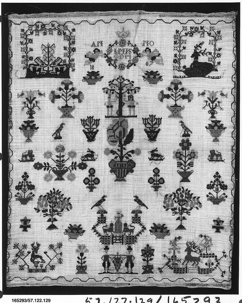 Sampler, Silk on cotton, Dutch 