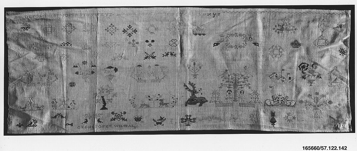 Sampler, Silk on linen, Dutch 