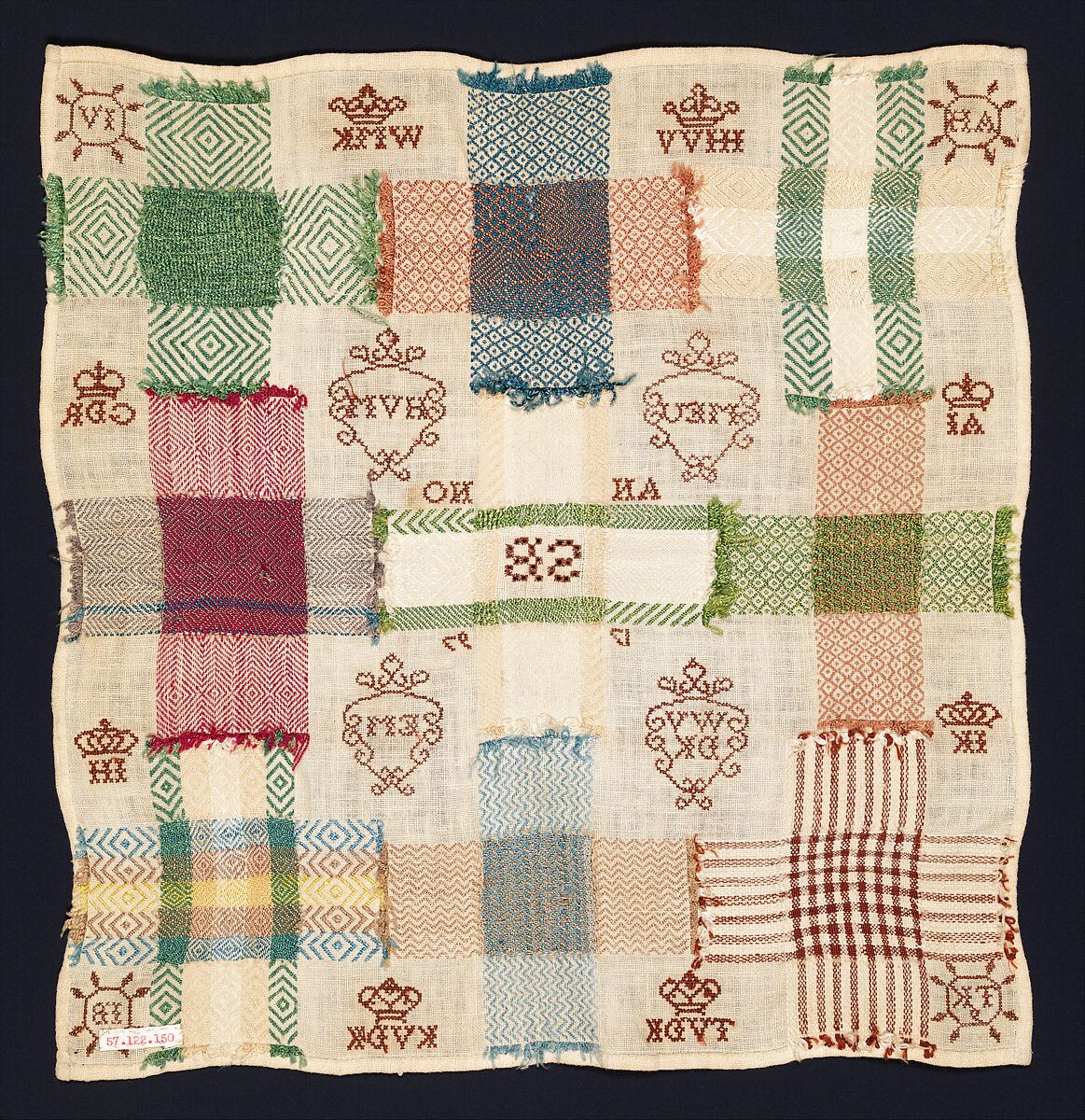 Darning sampler, Treijntje van der Kamp (Dutch, active 1797), Silk embroidery on cotton, Dutch