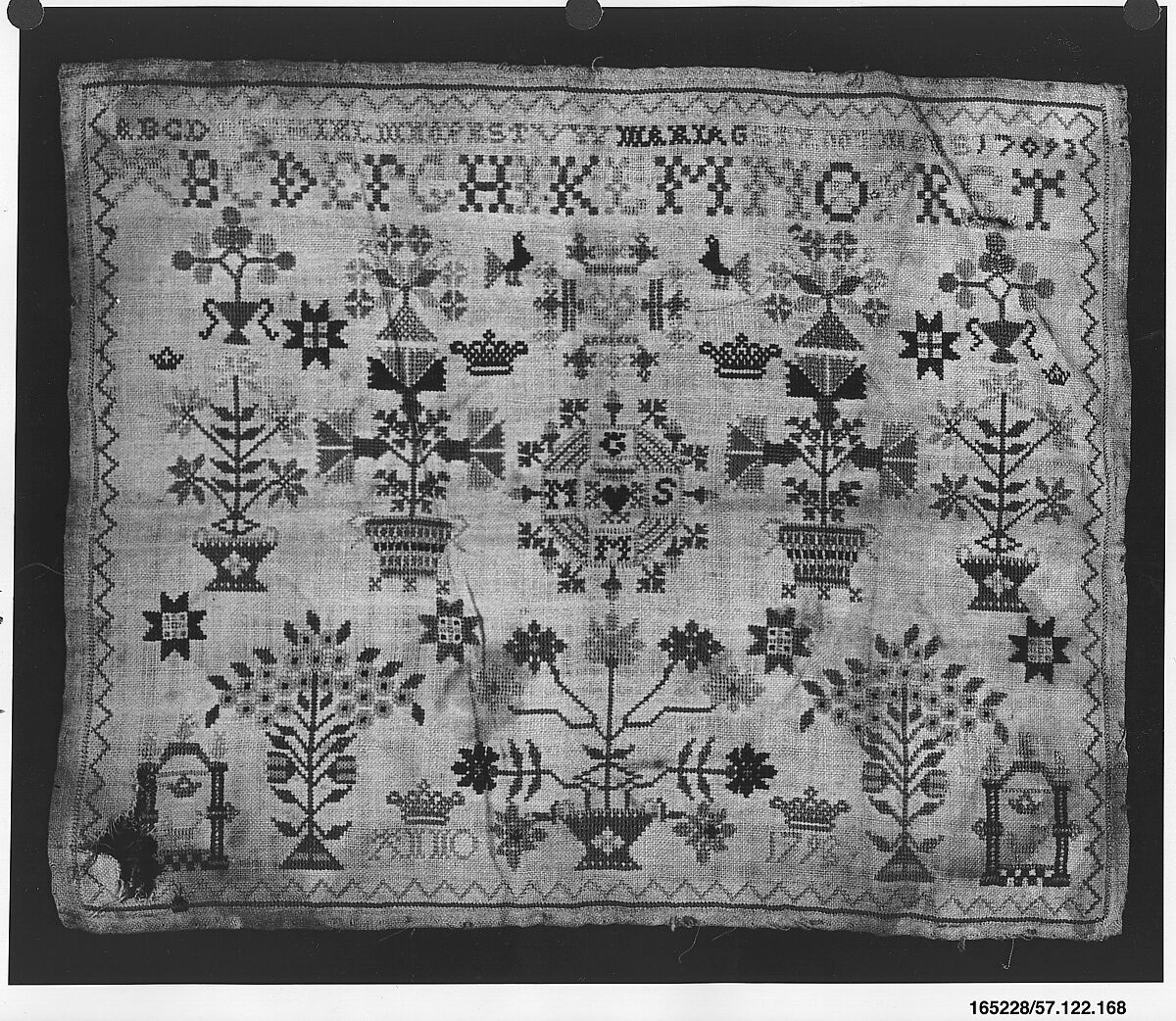 Sampler, Silk on linen, Dutch 