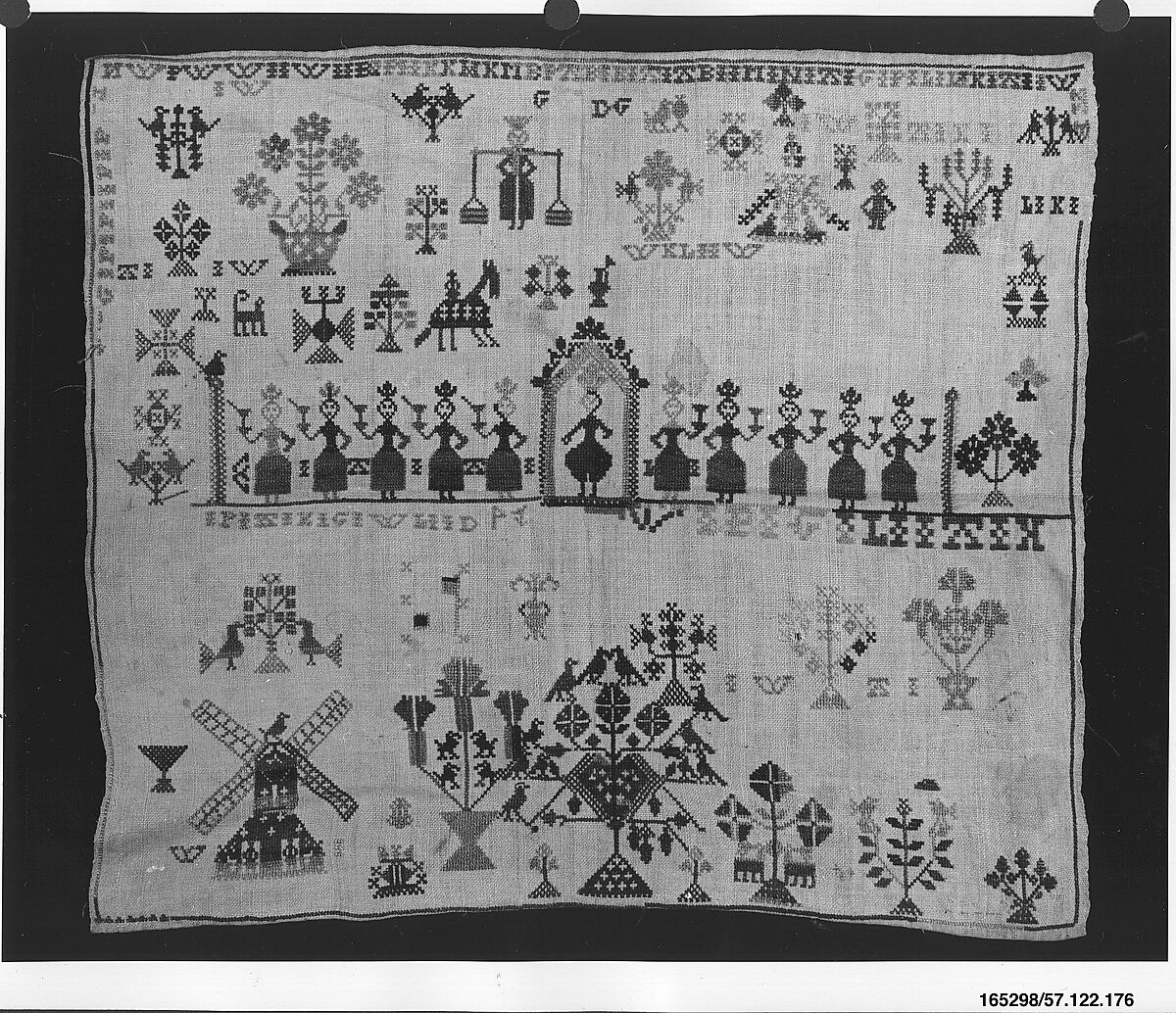 Sampler, Silk on linen, Dutch 