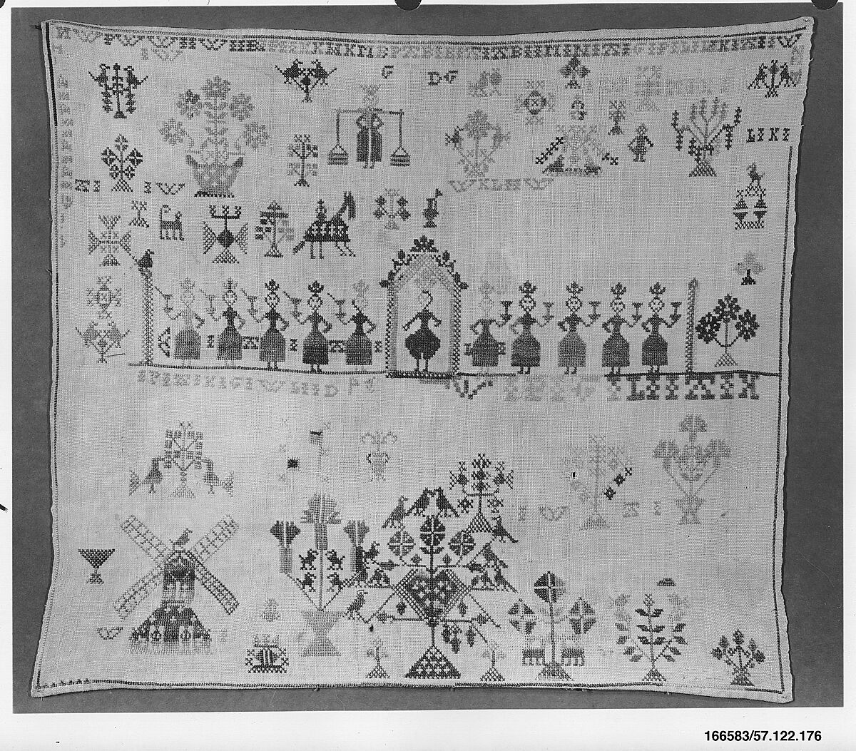 Sampler, Silk on linen, Dutch